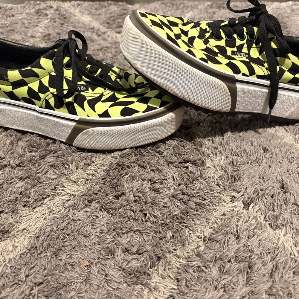 Vans Yellow and Black Geometric Sneakers